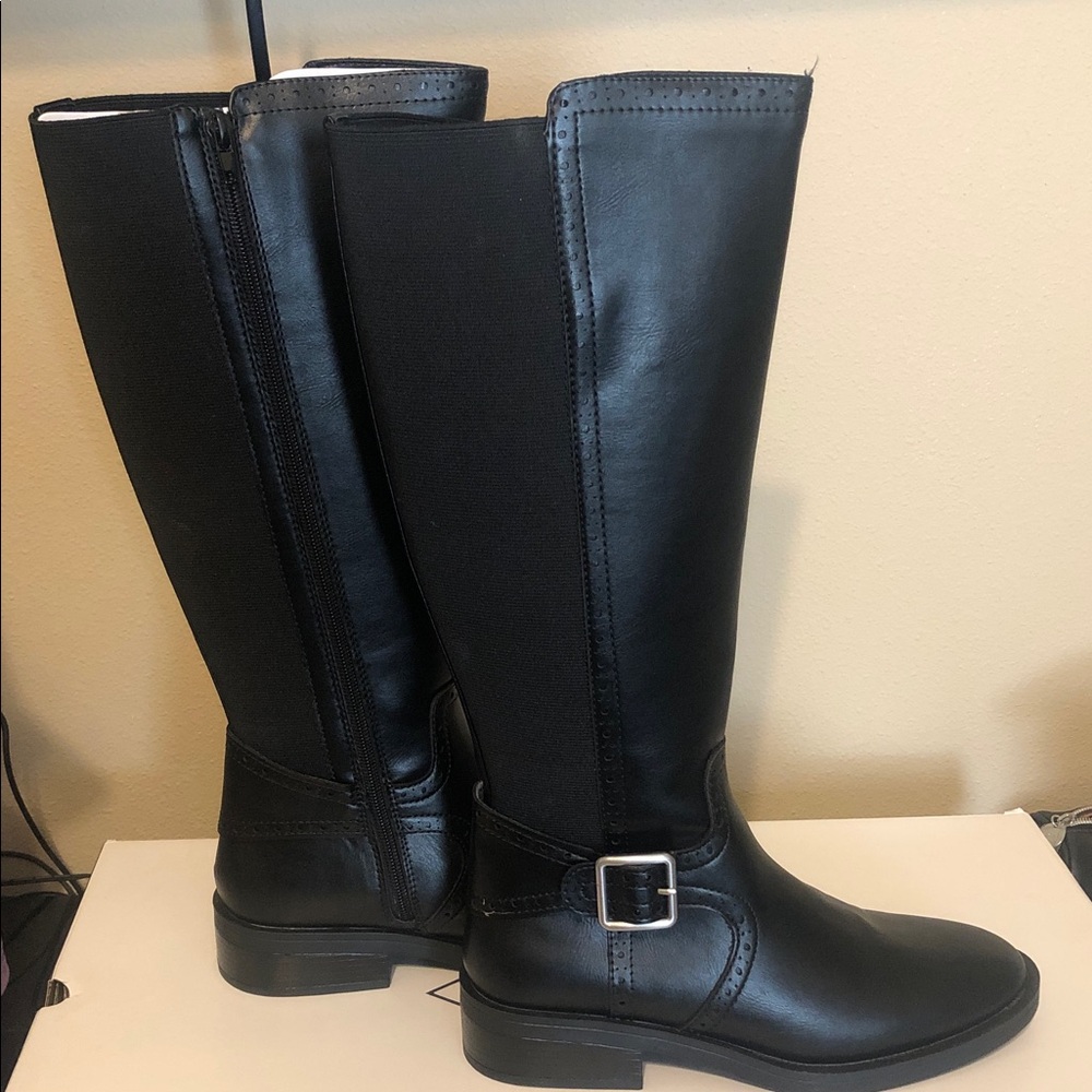 St. John's Bay Black Over-the-Knee Riding Boots with Buckle